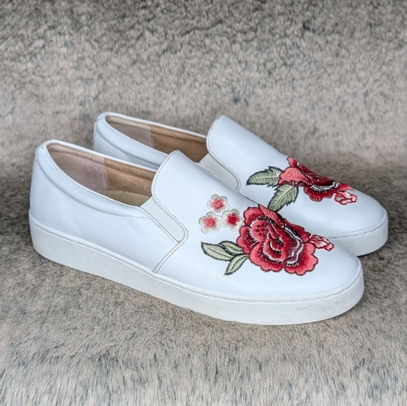 Vionic Midi Floral Slip On Sneaker Embroidered White Women's 10 - Picture 3 of 11